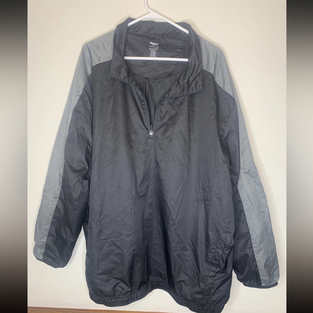 Reebok Black and Gray Windbreaker
